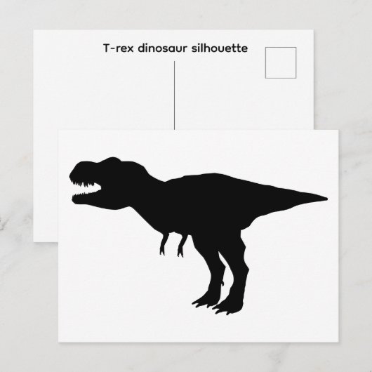 T-rex dinosaurus silhouet briefkaart (Voorkant / Achterkant)