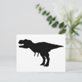 T-rex dinosaurus silhouet briefkaart (Staand voorkant)