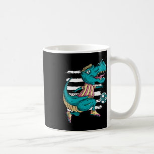 T-rex dinosaurus speelt voetbal - Trex Design Koffiemok