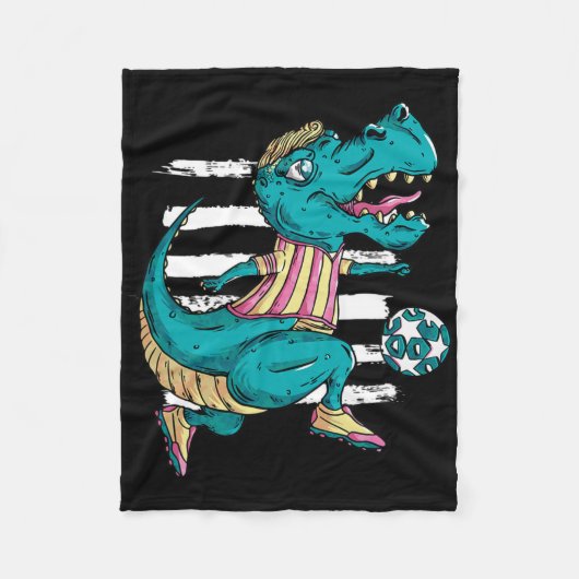 T-rex dinosaurus speelt voetbal - Trex ontwerp Fleece Deken (Voorkant)