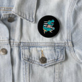 T-rex dinosaurus speelt voetbal - Trex ontwerp Ronde Button 5,7 Cm (In situ)