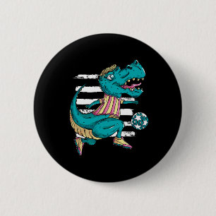 T-rex dinosaurus speelt voetbal - Trex ontwerp Ronde Button 5,7 Cm