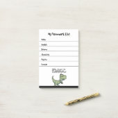 T-Rex Dinosaurus Student's Huiswerk Te Doen Lijst Post-it® Notes (Op bureau)