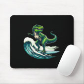 T-rex dinosaurus surfen surfer surfplank cadeau vo muismat (Met muis)