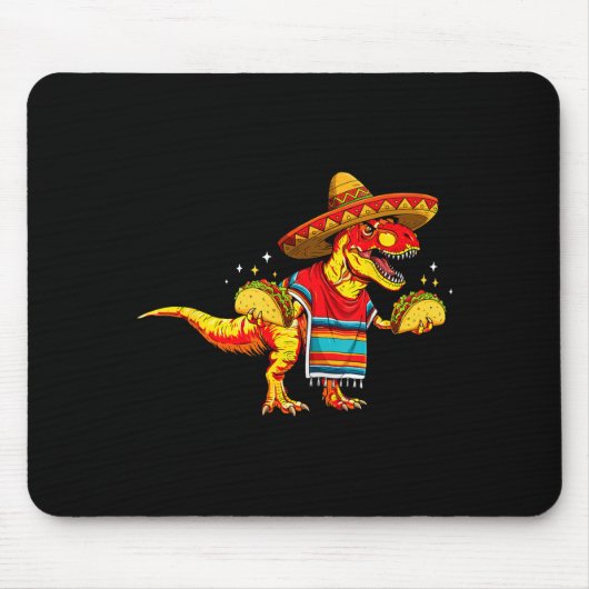 T-rex dinosaurus taco liefhebber cinco de mayo som muismat (Voorkant)
