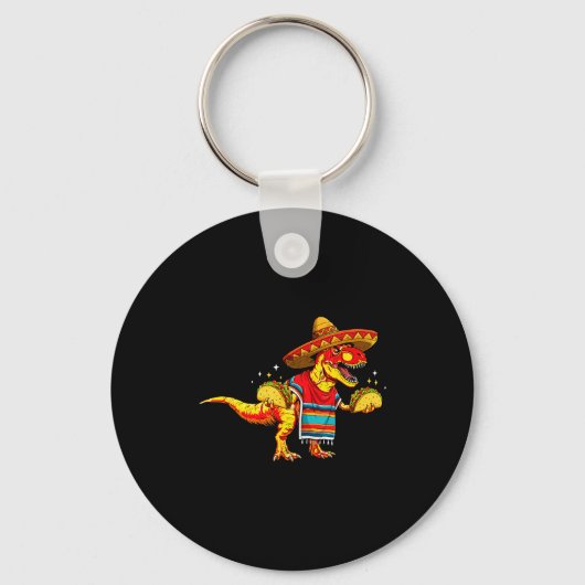 T-rex dinosaurus taco liefhebber cinco de mayo som sleutelhanger (Voorkant)