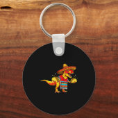 T-rex dinosaurus taco liefhebber cinco de mayo som sleutelhanger (Voorkant)