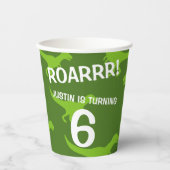 T-rex dinosaurus thema kind verjaardagsfeestbekers papieren bekers (Voorkant)