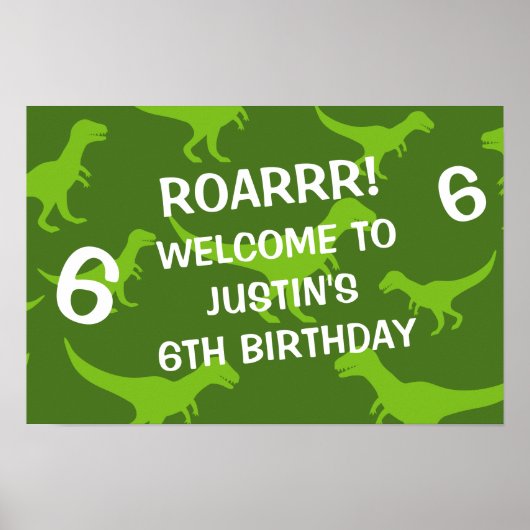 T-rex dinosaurus thema Verjaardagsfeestje welkom p Poster (Voorkant)