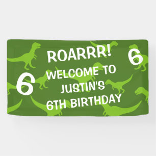 T-rex dinosaurus thema Verjaardagsfeestje welkomst Spandoek