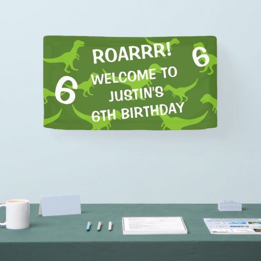 T-rex dinosaurus thema Verjaardagsfeestje welkomst Spandoek (Beurs)
