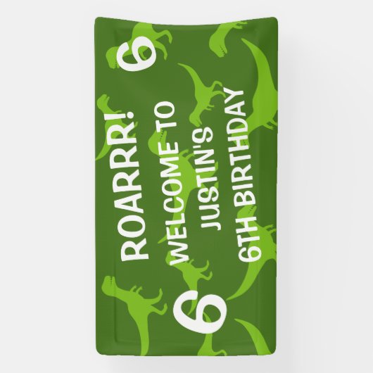 T-rex dinosaurus thema Verjaardagsfeestje welkomst Spandoek (Verticaal)