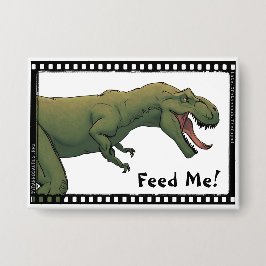T-Rex dinosaurus Tyrannosaurus voedt me! PIN-Butto Button
