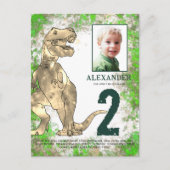 T-Rex Dinosaurus Verjaardagsfeest Budget Uitnodiging Briefkaart (Voorkant)
