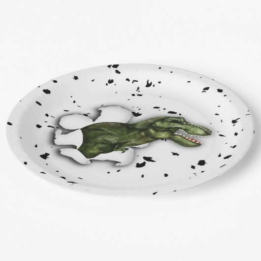 T-Rex Dinosaurus Verjaardagsfeest Papieren Borden Papieren Bordje (Gekanteld)