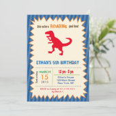 T-Rex Dinosaurus Verjaardagsfeest Uitnodigingen (Staand voorkant)