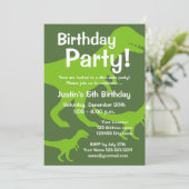T-Rex dinosaurus verjaardagsfeest uitnodigingen vo (Staand voorkant)