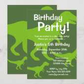 T-Rex dinosaurus verjaardagsfeest uitnodigingen vo (Voorkant / Achterkant)