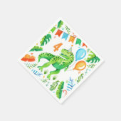 T rex dinosaurus verjaardagsfeest Waterverf Servet (Hoek)