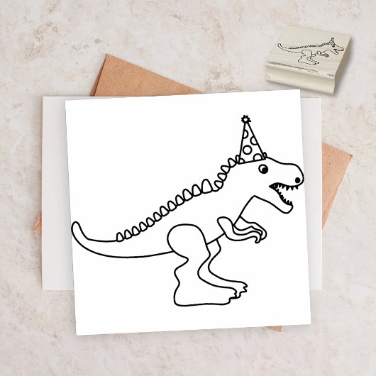 T-Rex Dinosaurus Verjaardagsfeestje Favor Rubberstempel