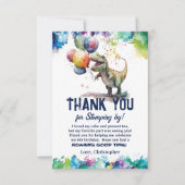 T-Rex Dinosaurusballonnen Verf Splash Verjaardag Bedankkaart (Voorkant)