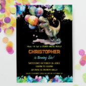 T-Rex Dinosaurusballonnen Verf Splash Verjaardag Kaart