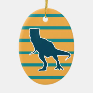 T-rex dinosauruskleurige cartoon keramisch ornament