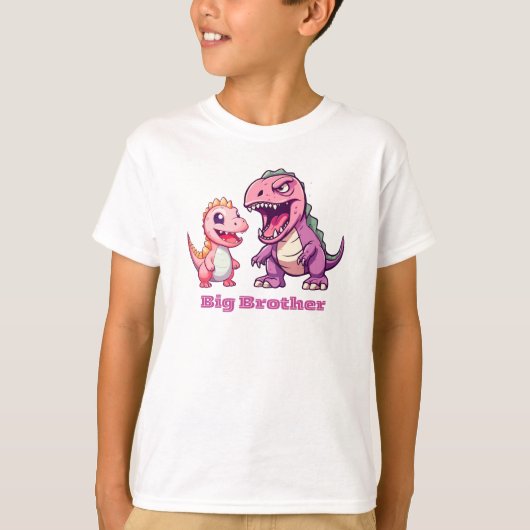 T-Rex Dinosaurussen Big Brother gepersonaliseerd T-shirt (Voorkant)
