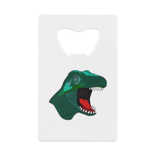 T Rex Dinossaur Creditkaart Flessenopener (Voorkant)