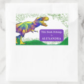 T Rex Dit boek behoort tot de Kinder naam Rechthoekige Sticker (Tas)