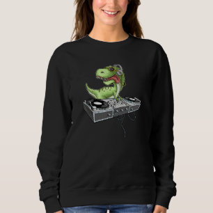 T Rex Dj Feest Club Disk Jockey Edm Dans Dinosauru Trui