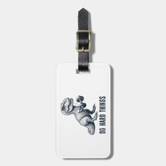 T-Rex doen harde dingen Bagagelabel (Voorkant verticaal)