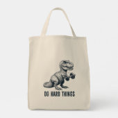 T-Rex doen harde dingen Tote Bag (Achterkant)