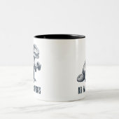 T-Rex doen harde dingen Tweekleurige Koffiemok (Center)