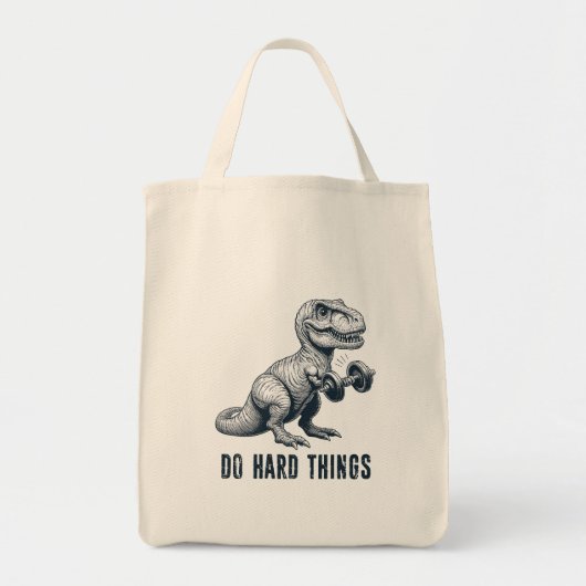 T-Rex Doet Moeilijke Dingen Tote Bag (Voorkant)