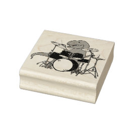 T-Rex Drummer Rubberstempel