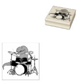 T-Rex Drummer Rubberstempel (Gestempeld)