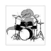 T-Rex Drummer Rubberstempel (Afrduk)