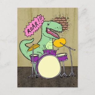 T Rex Drums Briefkaart