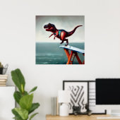 T Rex duiken Poster (Thuiskantoor)
