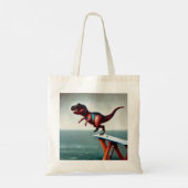 T Rex duiken Tote Bag (Achterkant)
