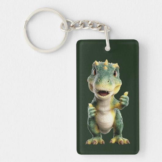 T Rex Duim Omhoog Sleutelhanger (Voorkant)