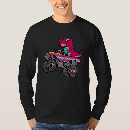 T Rex Easter Bunny Dinosaur Boys Monster Truck Kid T-shirt (Voorkant)