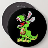 T Rex Easter Bunny Funny Dinosaur Boys Basket Stuf Ronde Button 6,0 Cm (Voorkant /achterkant)