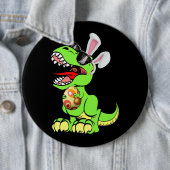 T Rex Easter Bunny Funny Dinosaur Boys Basket Stuf Ronde Button 6,0 Cm (In situ)