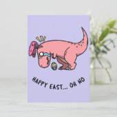 T-Rex Easter Struggle Wenskaart Feestdagenkaart (Staand voorkant)