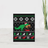 T Rex Eating Reindeer Funny Dinosaur Christmas Ugl Kaart (Voorkant)