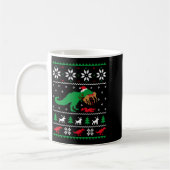 T Rex Eating Reindeer Funny Dinosaur Christmas Ugl Koffiemok (Links)