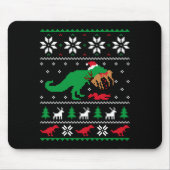 T Rex Eating Reindeer Funny Dinosaur Christmas Ugl Muismat (Voorkant)