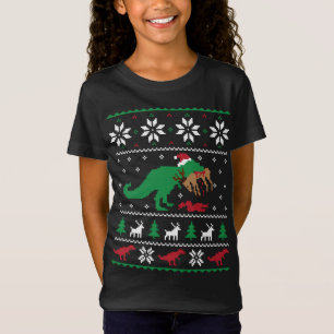 T Rex Eating Reindeer Funny Dinosaur Kerstmis Ugl T-shirt